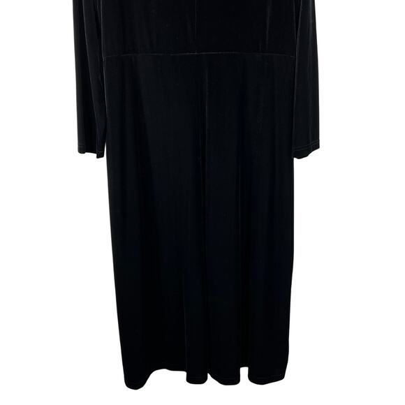 VTG Black Velvet Maxi Dress Plus Sz 22W Slinky Stretch Whimsigoth Holiday - Picture 10 of 13